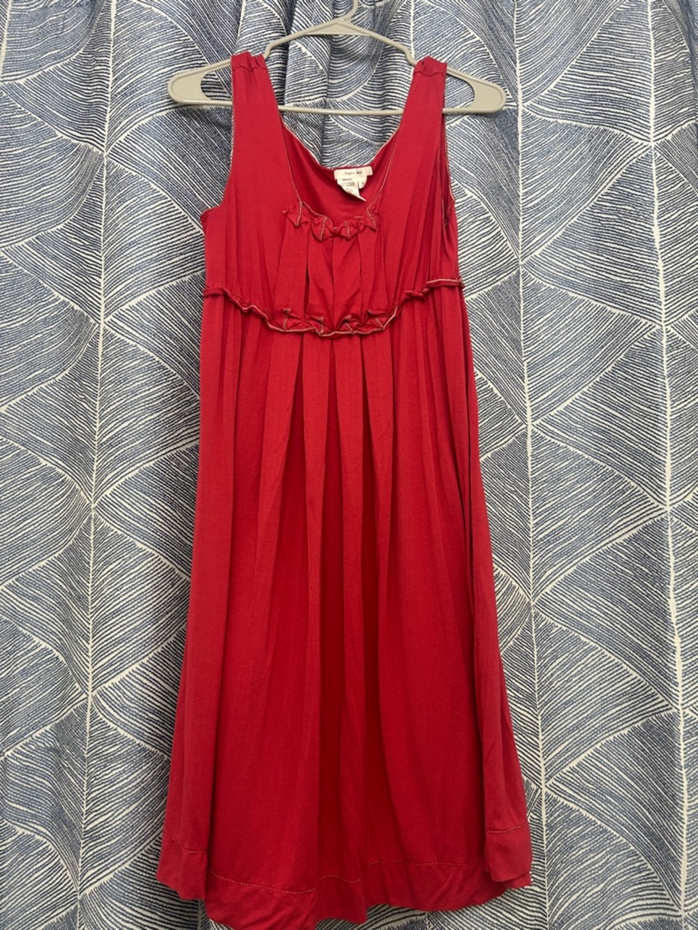 Sophie Max Red Midi Dress with Ruffle Detail